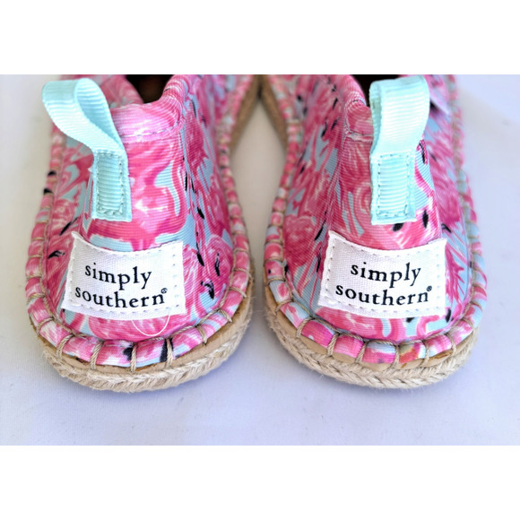 Simply Southern Pink Flamingo Women's Espadrilles Flats Shoes size 6 - Picture 5 of 7